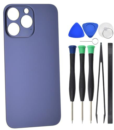 Sunrise glow Rückglas für iPhone 14 Pro Max A2894 A2651 A2893, Ersatz mit vorgeschnittenem Klebstoff, 17 cm, Dunkelviolett