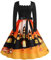 Générique Prinzessin Kleid Kostüm Halloween Damen Vintage Kürbis Gedruckt Langarm Verkleidungen Erwachsene Cosplays Audrey Hepburn Personalisiert Abendkleid Retro Regular Pin Up
