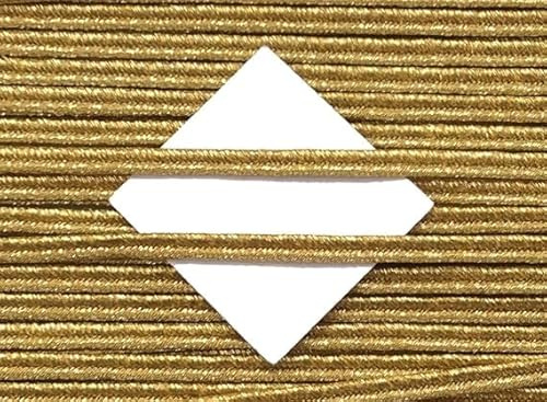Großhandel für Schneiderbedarf 5 m Soutache 6 mm Lurex Gold für Uniformen, Karneval, Metallic, 5 Meter, Cotton, Polyester, Polyester (35%, 55%, 10%)