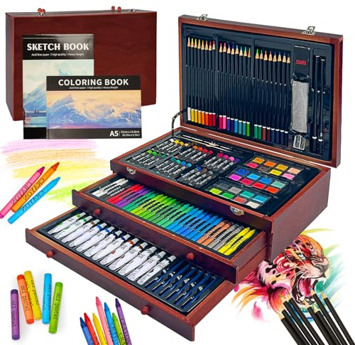 KINSPORY 175 PCS Art Set for Kids, Deluxe Painting Drawing Art Supplies Case Gift for Teens Boys Girls 4 5 6 7 8 9 10 11 12