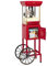 Nostalgia Machine à popcorn – Chariot professionnel avec bouilloire de 70,9 g pour jusqu'à 10 tasses – Machine à popcorn vintage style cinéma – Rouge