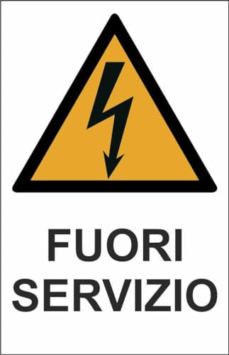 M-ITALY CARTELLO SEGNALETICO - FUORI SERVIZIO mod.2 - Adesivo Extra Resistente, Pannello in Forex, Pannello In Alluminio (20x31, Alluminio)