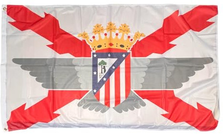 Gemelolandia | Bandera de 90x150 cm con Cruz de Borgoña y Escudo de Futbol Aviacion