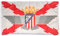 Gemelolandia | Bandera de 90x150 cm con Cruz de Borgoña y Escudo de Futbol Aviacion