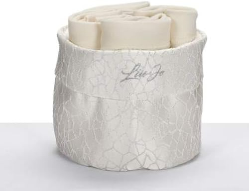 Russo Tessuti Confezione da Bagno Cestino + 4 Lavette Ospiti in Spugna Idea Regalo LIUJO Lurex-Argento
