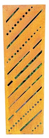 D&L Lasertec Brise-vue en métal patiné - 160 x 50 cm - Avec ancrage au sol