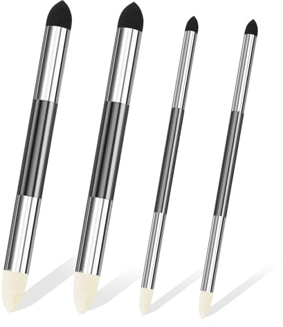 4 Pack Blending Stumps for Drawing Double Headed Blending Stump Washable Reusable Blending Sponge Pen Sketch Drawing Pencil Blender for Highlight Shadow Detail Correcting Oil Pastel Blending Tools