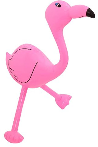 Aufblasbarer Flamingo - 12 Stück - Leuchtend Farbe Rosa Aufblasbarer Flamingo - Perfekt für Sommer & Hawaii Verkleidung