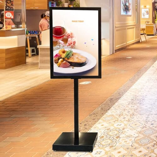 Lightakai Infoständer A1, Eisen Aufsteller Werbeaufsteller Kundenstopper Plakatständer Werbetafel Werbeträger Gehwegaufsteller Tafel (Schwarz)