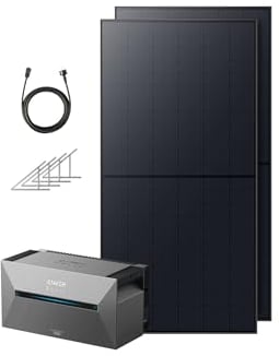 Anker SOLIX Balkonkraftwerk mit Speicher (1080W | 1600Wh), Solarbank 2 E1600 Pro (1600Wh), 2× RS50B Solarpanel (540W), Bodenhalterungen, 4 MPPT, 1000W AC, Plug&Play