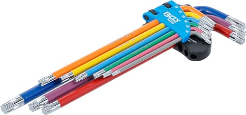 BGS 74459 | Jeu de clés allen | multicolore | extra longues | profil T (pour Torx) T10 - T50 | 9 pièces