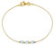 LES POULETTES BIJOUX - Gold Filled Armband Drei Kleinen Larimar Würfel - taille 16 cm
