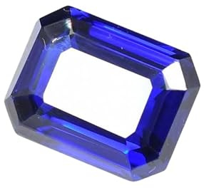 Gems_Hub 1 Stück natürlicher Tansanit 15 x 12 mm Smaragdschliff loser Edelstein für die Schmuckherstellung (DIY, Ring, Anhänger, Halskette)|GH_NAT_11785, 15x12mm, Edelstein, Tansanit