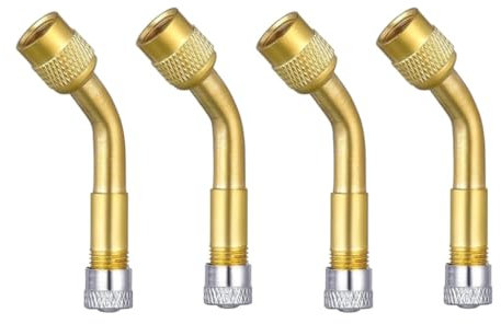 Manovella Fahrradventil Verlängerung - Ventiladapter - Ventilverlängerung Set für Auto, Motorrad. Roller, Scooter Fahrrad Schubkarren (4 x 135 Grad)