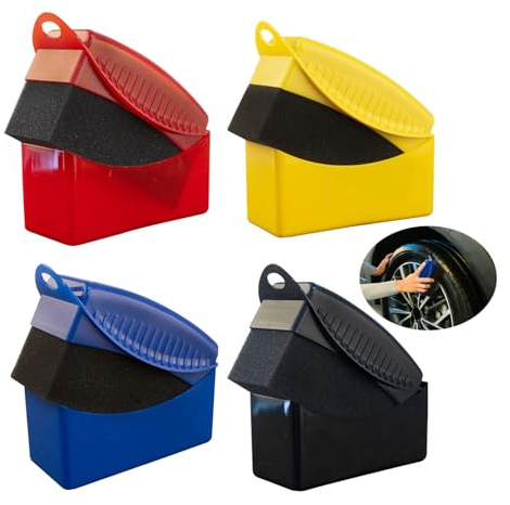 USHXVG 4 Piece Tire Sponges, Polishing Sponges, Tire Shine Brush, Tire Polishing Applicator, Tire Cleaning Products, Tire Cleaning Sponge, Tire Care Applicator