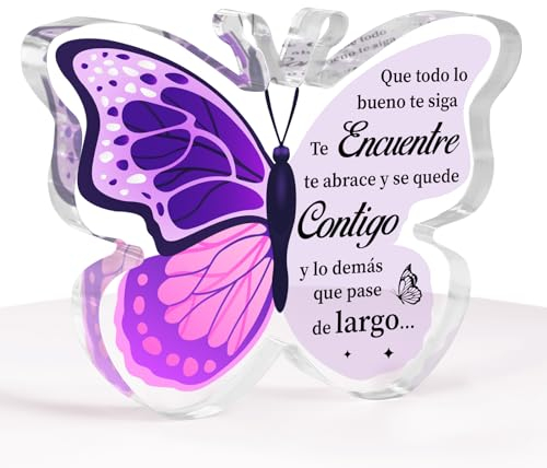 Regalos Originales para Mujeres, Placa Acrílica Grabada para Ánimo, Regalos de Cumpleaños Ideales para Mujeres Hombres, Placa Acrílica en Forma de Mariposa, Regalos para Mujeres, Regalos para Novias
