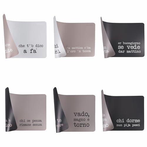 Villa d'Este Home Tivoli Set 6 Tovaglietta 45x30cm, in plastica PP, double face, S.P.Q.eRe
