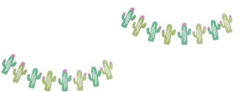 VICASKY 2piezas Banderín De Fiesta Diseño De Cactus Decoración para Cumpleaños y Carnaval Mexicano Guirnalda Colorida y Festiva para Interiores y Exteriores