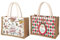 Ardorion 2 Stücke Geschenktaschen Weihnachten Jute Taschen wasserdicht Kinder Geschenktüten Wiederverwendbare Weihnachtstaschen mit Griffen klein Weihnachtskorb für Nikolaus und Advent