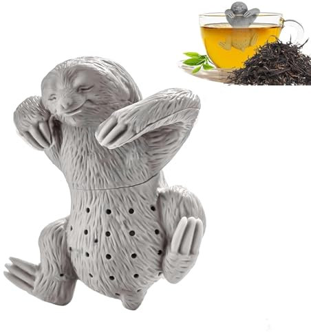 IUSOT Cute Animal Teesieb Silikon (Faultier) - Tee-Ei Lustig für Losen Tee, Wiederverwendbarer Teeball mit Feinmaschigem Sieb - für die Meisten Tee Kannen und Tassen, Geschenk für Tee-Liebhaber