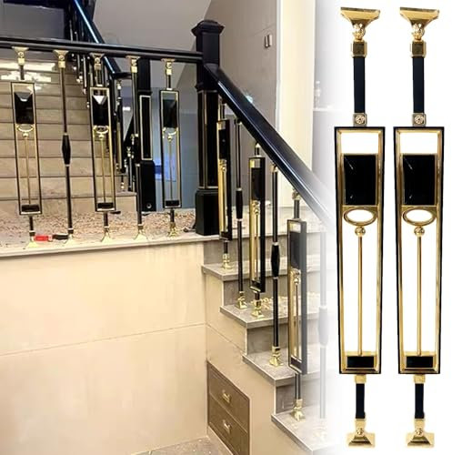 Geländer Außen/ Innen Treppengeländer Baluster, Quadratische, Hohle Treppenspindeln Aus Metall, 1, 2, 3, 4, 5 Stück, Innentreppengeländer Für Villa, Dachboden, Balkon, Eingangsbereich, Innenhof, Stufe