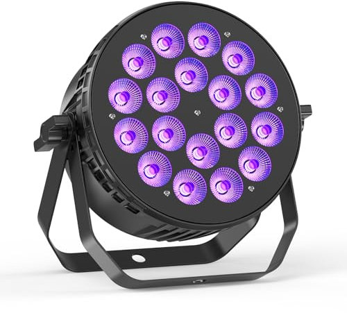 Oloaxolx 18 x10 W RGBW Led Par Strahler,LED-Bühnenbühne mit DMX512, 4/8CH-Sound aktiviert, Auto, Master-Slave-Modus für die Hochzeitsbühnenbalken KTV Party Light Up House