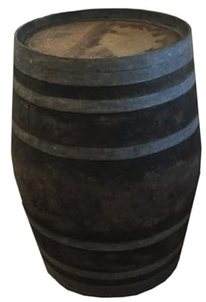 Fassl Baron gebrauchtes Weinfass rustikal patiniert Natur als Stehtisch, Fassbar oder Gartentisch. D/H=70/95cm- Dekofass 225 Liter aus Eiche Holzfass Fasstisch