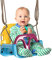 Outsunny Altalena per Bambini 3 in 1 da Interno ed Esterno, Altalena da Giardino per Neonati e Bimbi 9-36 Mesi, Corda Regolabile 120-180 cm e Cintura di Sicurezza, 42x33x120-180 cm, Blu