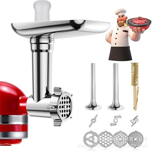 Accesorio para picadora de carne de acero inoxidable para accesorios Kitchenaid, batidora, accesorios para picadora de carne, incluye