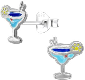 Monkimau Mädchen Ohrringe Glass | Ohrstecker aus 925 Sterling Silber | Kinderohrringe hypoallergen