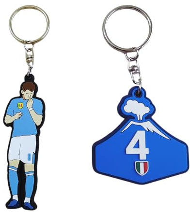 Shop and Solve Portachiavi Campioni d'Italia Vesuvio 4 SCUDETTO tricolore e date in rilievo super rifinito 5cm regalo per tifosi napoletani LIMITED EDITION (Celebrativo 4) (PACK Vesuvio+McFrtm)