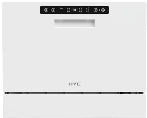 Table Top Dishwasher No Plumbing – 6 Place Settings, Portable Countertop Dishwasher, Compact Mini Dish Washer machine, White, 6 Programs, Low Noise 52dB. - DW016TTW25