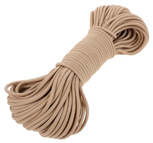 Gatuida Corde de parachute tressée en polyester – Corde coupe-vent 4 mm 7 brins pour tente et camping – Cordon de guidage utilitaire extérieur tressé solide pour montage de bâches de randonnée