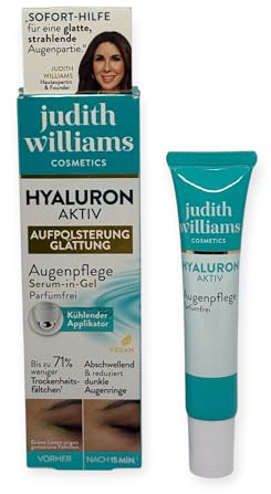 Judith Williams Cosmetics Hyaluron Aktiv Multi-Moisture Augencreme 15ml I mit kühlendem Kugel-Applikator I spendet Feuchtigkeit