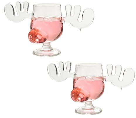 Generisch Elch Gläser Weihnachtsglas,Elchgläser Christmas Mug,2025 Neu Weihnachtstassen,Elch Gläser Weihnachtsglas,für Kaffee,Tee,Getränke
