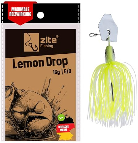 Zite Fishing Inzite Blader Chatter-Jigs | Bladed Jig Köder in 10g 16g & 21g | Intensive Vibrationen & 6 Farben | Trailerfähig mit scharfem Einzelhaken