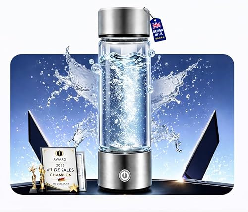 2026 9.0 Upgraded Hydrogen Water Bottle【Industry-Leading - 24-Hour Hydrogen Lock】 Hydrogen Water Bottle Generator【No.1-9A+ Grade Pure Hydrogen】 SPE PEM Technology, Hydrogen Water Bottle Double