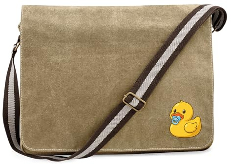 Huuraa Umhängetasche Quietscheente Baby Gummiente Säugling 14 Liter Sahara Canvas Laptoptasche Geschenkidee
