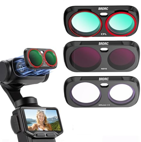 Magnetisches ND & CPL-Filter-Set für Insta 360 Luna Ultra, Diffusion 1/4 & verstellbares ND2-16-32 Filter-Kit Objektiv Optisches Glas für Insa 360 Luna Ultra Zubehör (CPL+ND16+Diffusion 1/4)