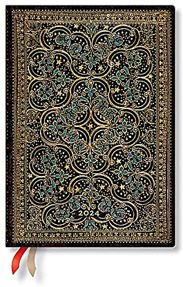 Paperblanks Flexi 12-Monatskalender 2024 Restauration, Horizontal - Midi (175 x 125), Englisch (Feiertage International)