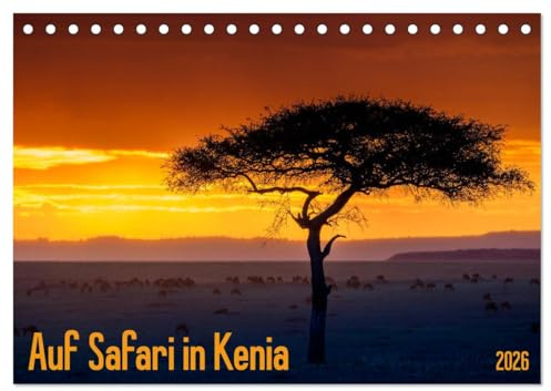 Auf Safari in Kenia 2026 (Tischkalender 2026 DIN A5 quer), CALVENDO Monatskalender: Landschaften und Tiere aus Kenias Süden (CALVENDO Natur)