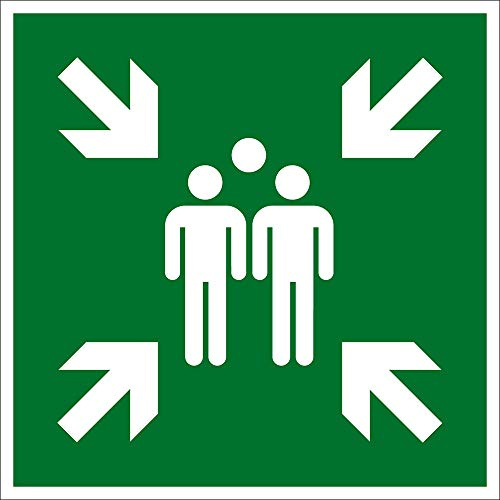 Fluchtwegschild - Sammelstelle - Aluminium - 25 x 25 cm