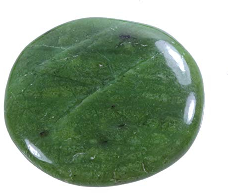 Nephrit (Jade) Scheibenstein | Handschmeichler Taschenstein | Hochwertiger Edelstein Lebensquelle Plus