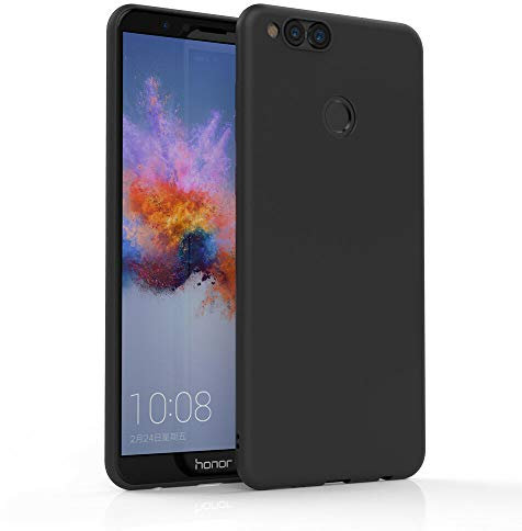 COPHONE® Coque Noir Compatible avec Honor 7X, Housse Etui Noir en Gel TPU Silicone Souple Ultra Mince avec Anti Choc Compatible avec Honor 7X