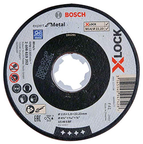 Bosch 1x PRO Metal Longlife Cutting Disc for Small Angle Grinder and X-Lock, M14/22.23 mm (for Steel, Ø 115 mm, Professional Accessory Small Angle Grinder)