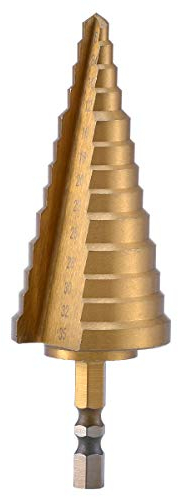 KATUR Stufenbohrer-Set, Titan-HSS-Spiral-Stufenbohrer, 13-teilig, 6–35 mm, Metall- und Holzbohrungen