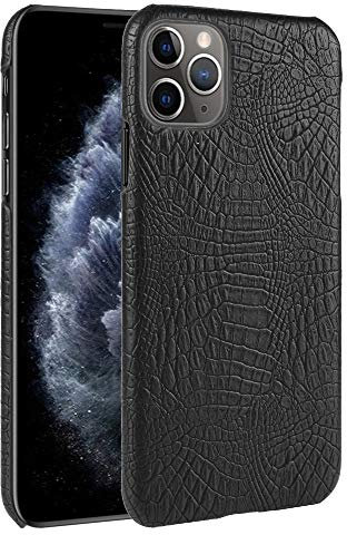 Cqu Shockproof Crocodile Texture PC + PU Mobile Phone Protective Hard Back Case Cover Housing Shell For iPhone 11 Pro (Color : Black)