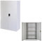 Panana Office Cupboard 2 Doors Metal Lockable Storage File Cabinet Adjustable Shelves Bookcase Storage Unit Grey White
