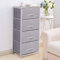 Joolihome Chest of Drawers, Storage Wardrobe Cabinet with 4 Grey Fabric Drawers & Metal Frame, Cloth Organizer Unit for Living Room, Bedroom, Kids Room, Dorm Room, Hallway (Grey, 4 Tier)
