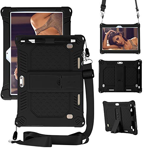 Nother Hülle für Pritom Tronpad M10 10 Zoll Tablet/ VUCATIMES N10 10 Zoll, Schwarz, Silikon, Weich, Modern, Ständer, Schutz für Tablets